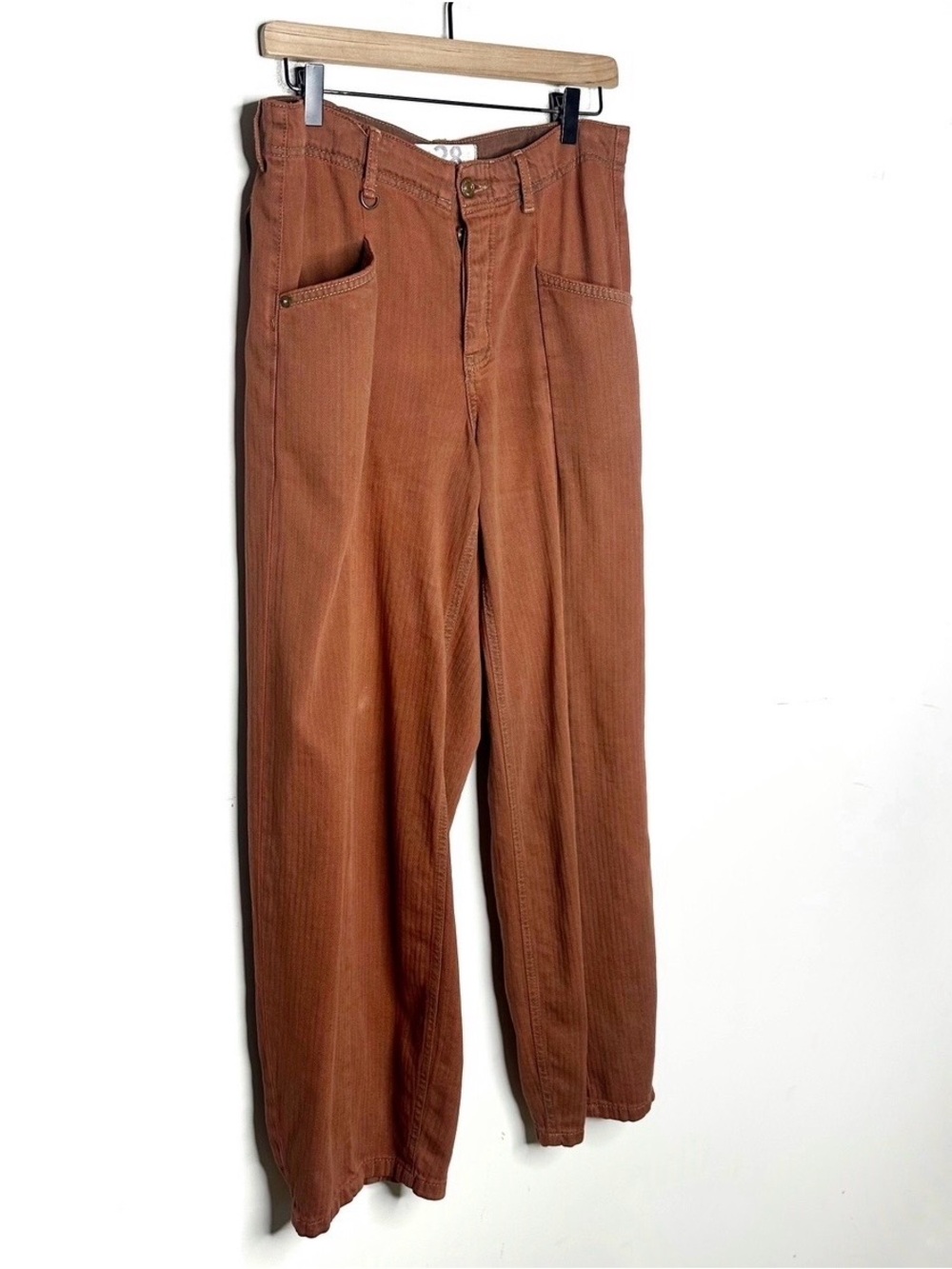 Free People Limited Edition Tennessee Slouchy Utility Jeans Ginger Brown - Picture 2 of 10